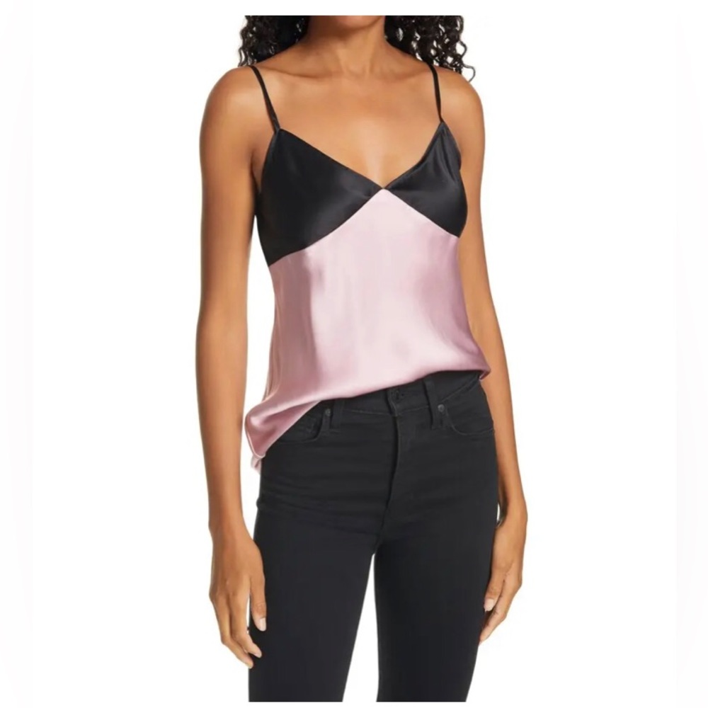 ATM Anthony Thomas Melillo Pink and Black Silk Camisole Size M